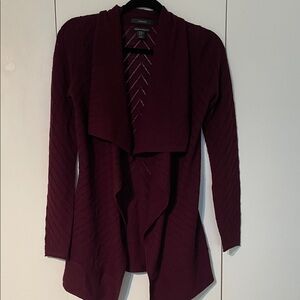Tahari Burgundy Draped Cardigan